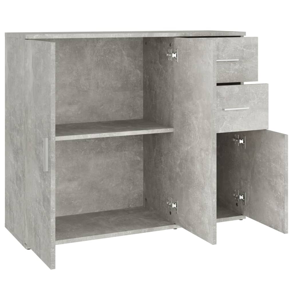 Credenza Grigio Cemento 91x29,5x75 cm in Legno Multistrato - homemem39