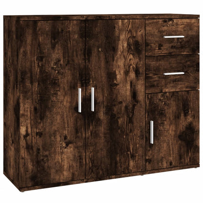 Credenza Rovere Fumo 91x29,5x75 cm in Legno Multistrato - homemem39