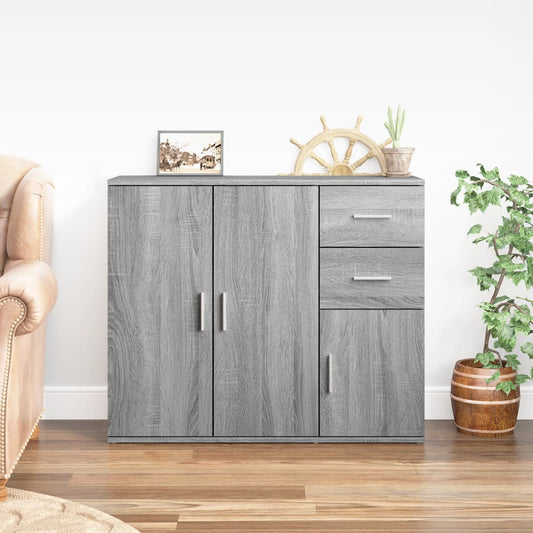 Credenza Grigio Sonoma 91x29,5x75 cm in Legno Multistrato - homemem39