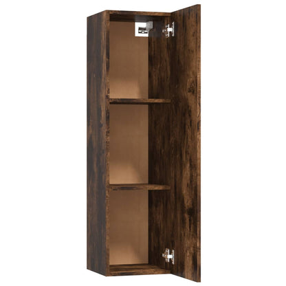 Mobile Porta TV a Parete Rovere Fumo 30,5x30x110 cm - homemem39