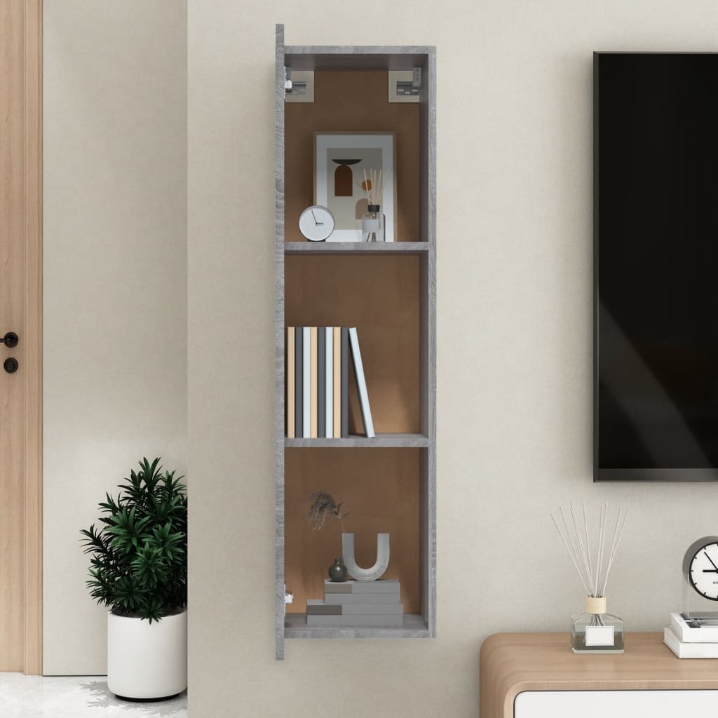 Mobile Porta TV a Parete Grigio Sonoma 30,5x30x110 cm - homemem39