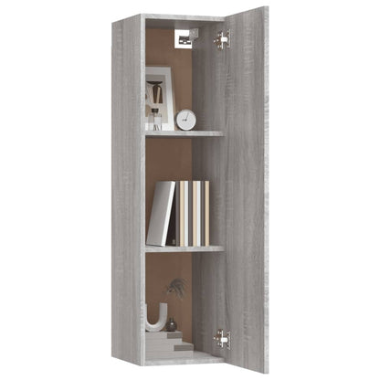 Mobili Porta TV a Parete 2 pz Grigio Sonoma 30,5x30x110 cm - homemem39