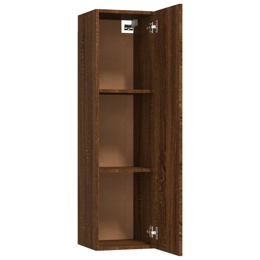 Mobile Porta TV a Parete Rovere Marrone 30,5x30x110 cm - homemem39