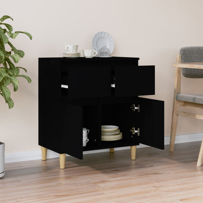 Credenza Nero 60x35x70 cm in Legno Multistrato - homemem39