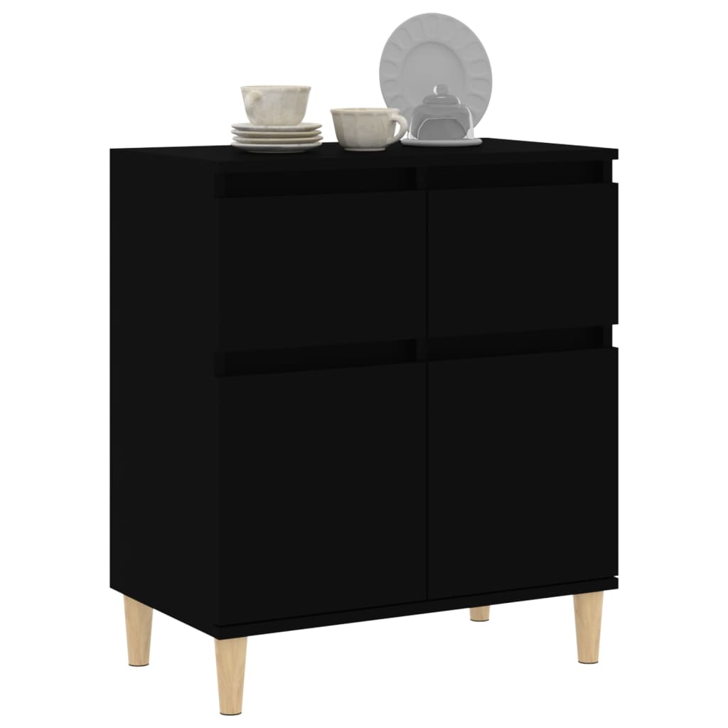 Credenza Nero 60x35x70 cm in Legno Multistrato - homemem39