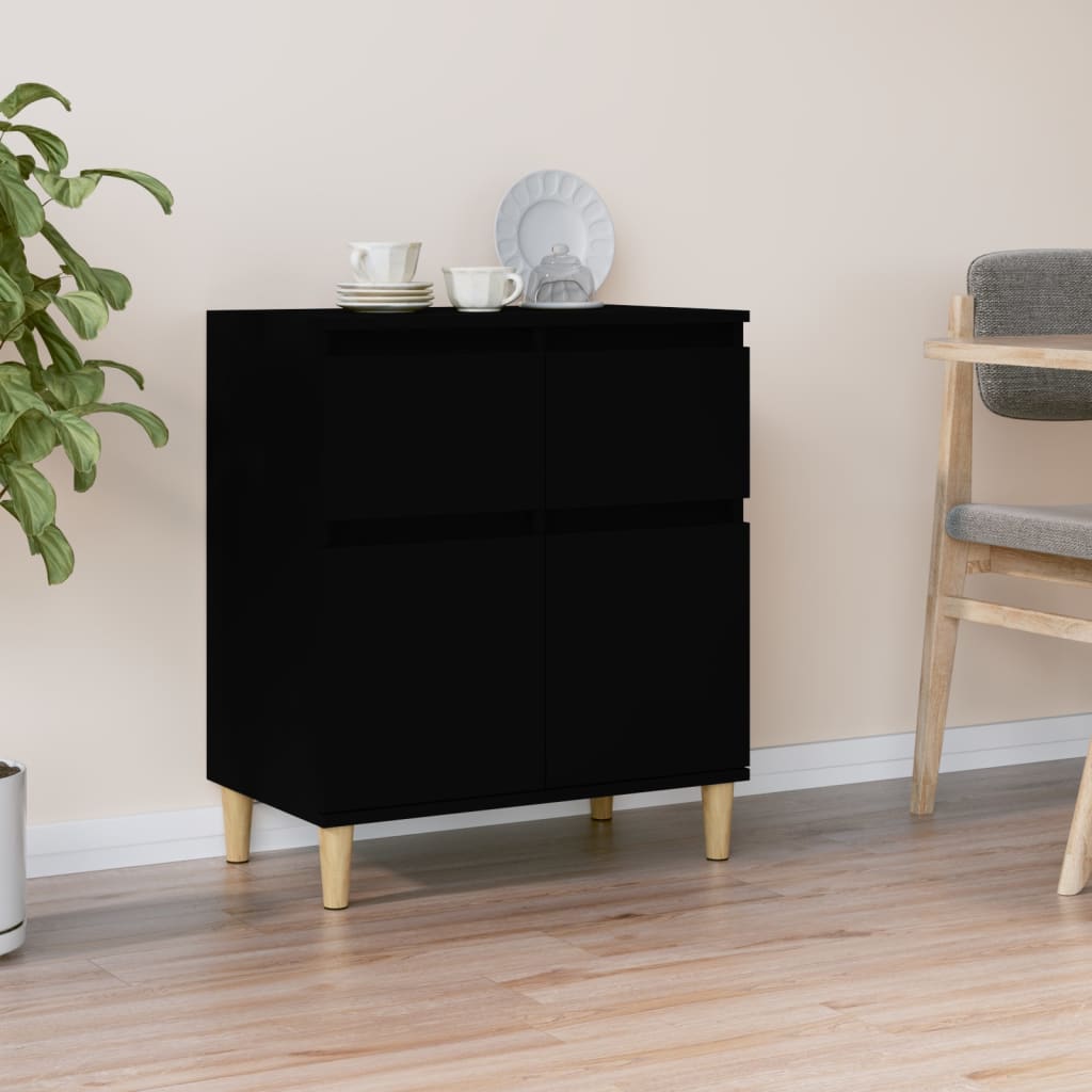 Credenza Nero 60x35x70 cm in Legno Multistrato - homemem39