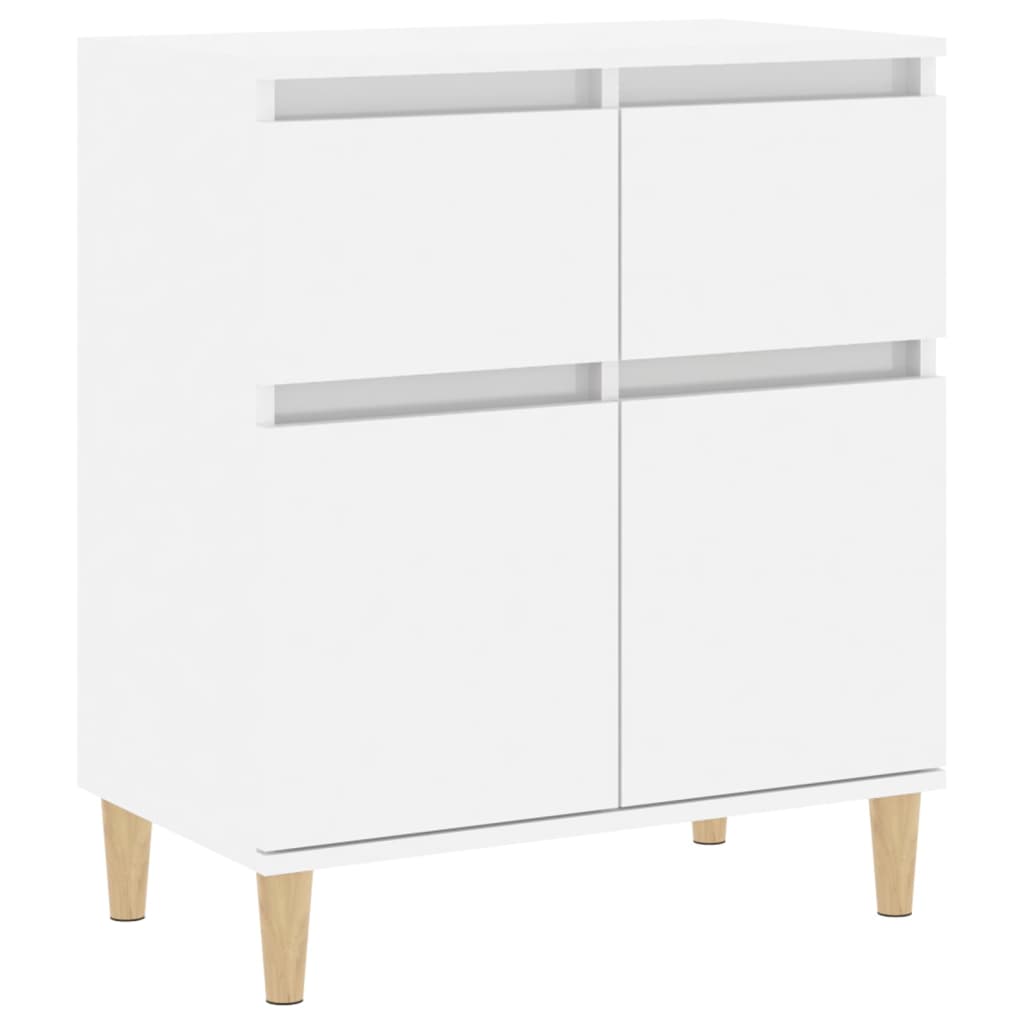 Credenza Bianco Lucido 60x35x70 cm in Legno Multistrato - homemem39