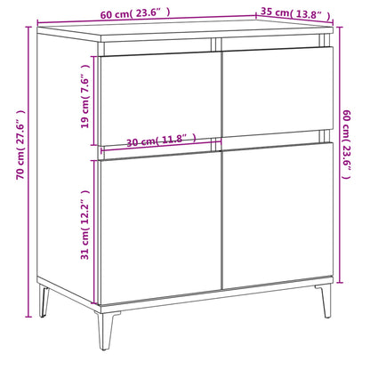 Credenza Bianca 60x35x70 cm in Legno Multistrato - homemem39