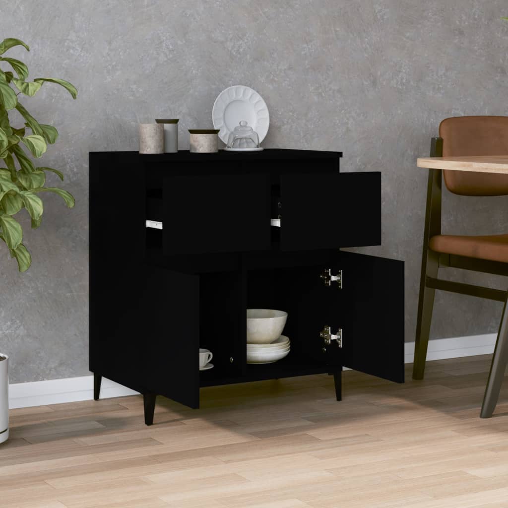 Credenza Nero 60x35x70 cm in Legno Multistrato - homemem39