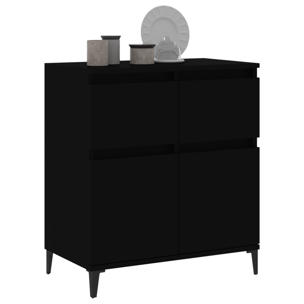 Credenza Nero 60x35x70 cm in Legno Multistrato - homemem39