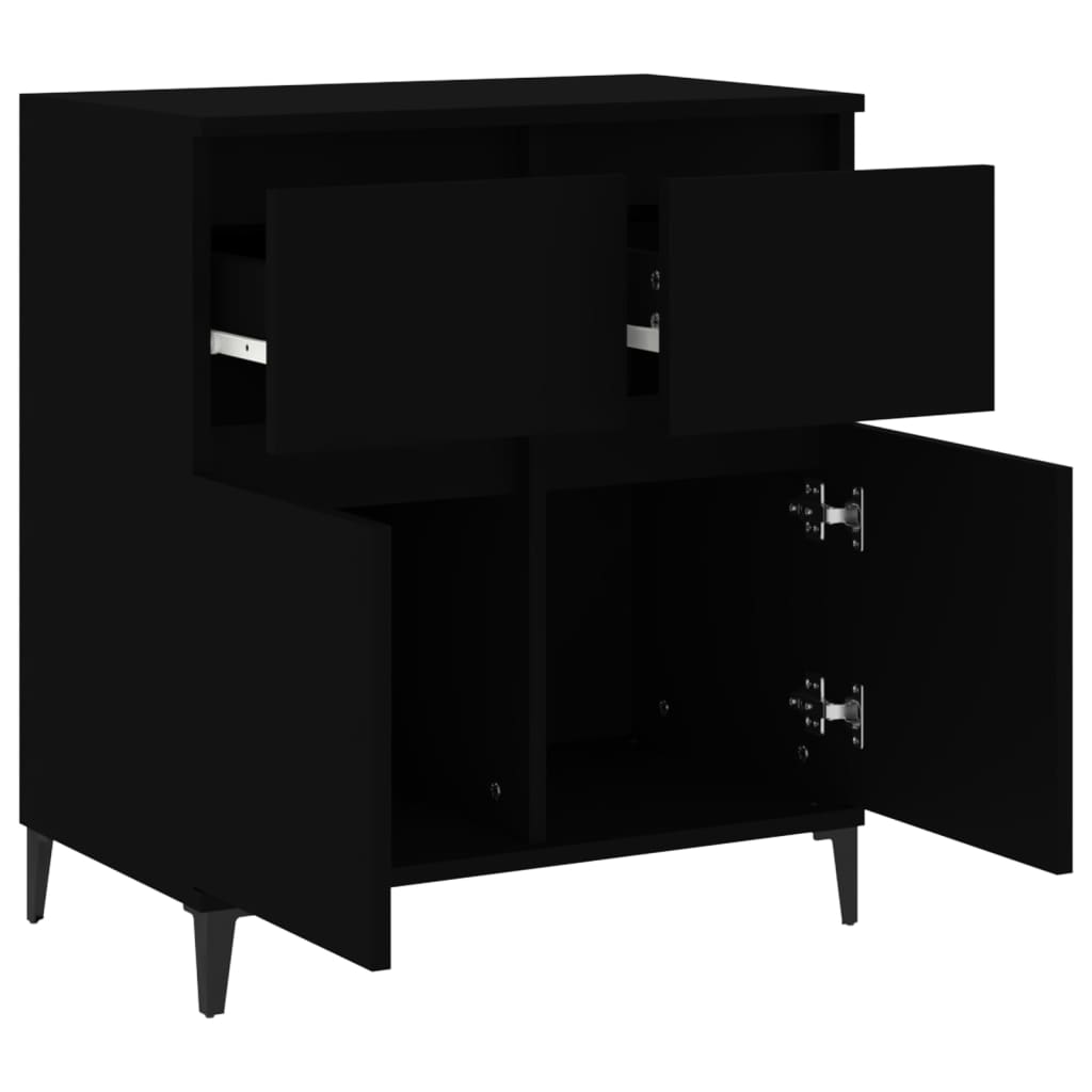 Credenza Nero 60x35x70 cm in Legno Multistrato - homemem39