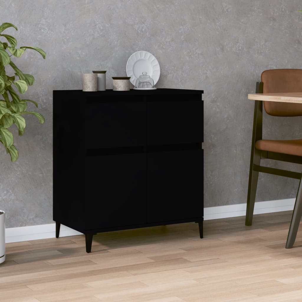 Credenza Nero 60x35x70 cm in Legno Multistrato - homemem39