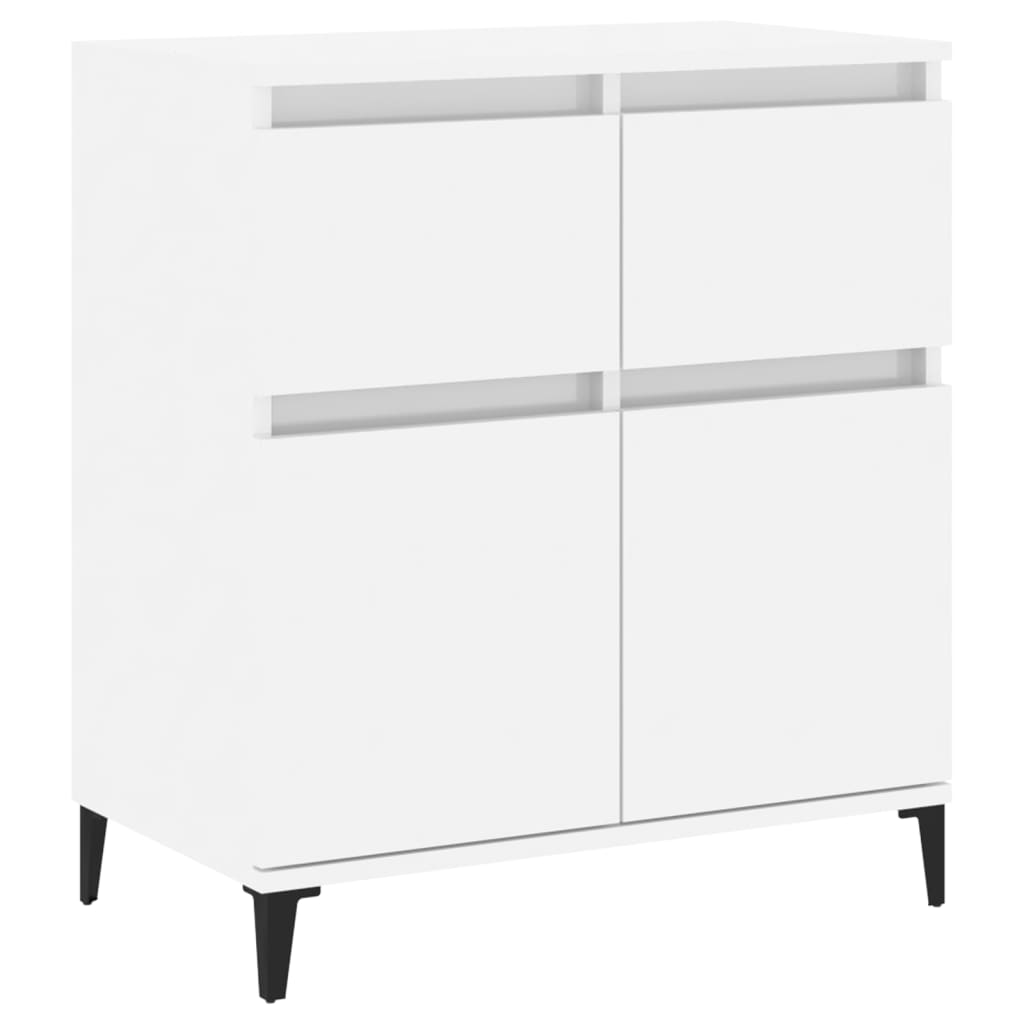 Credenza Bianco Lucido 60x35x70 cm in Legno Multistrato - homemem39