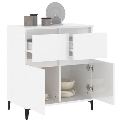 Credenza Bianco Lucido 60x35x70 cm in Legno Multistrato - homemem39