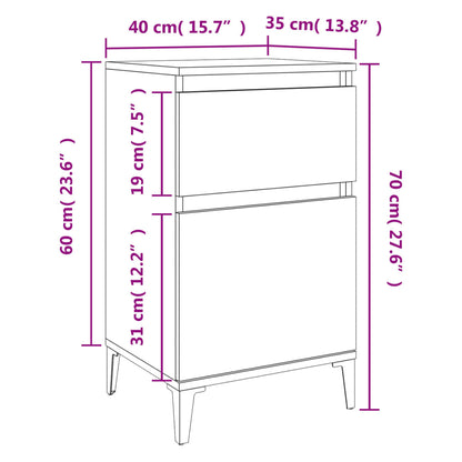 Comodini 2pz Neri 40x35x70 cm - homemem39