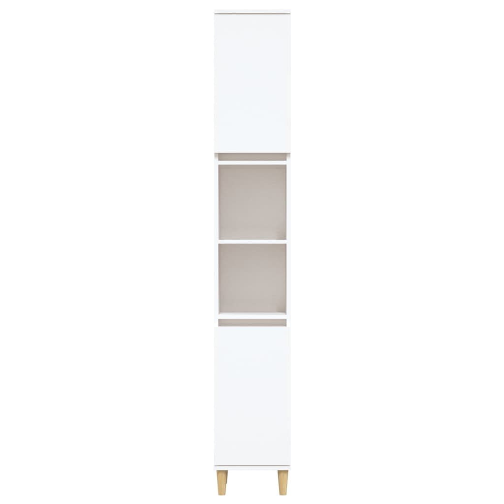 Armadietto da Bagno Bianco 30x30x190 cm in Legno Multistrato - homemem39