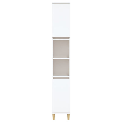 Armadietto da Bagno Bianco 30x30x190 cm in Legno Multistrato - homemem39