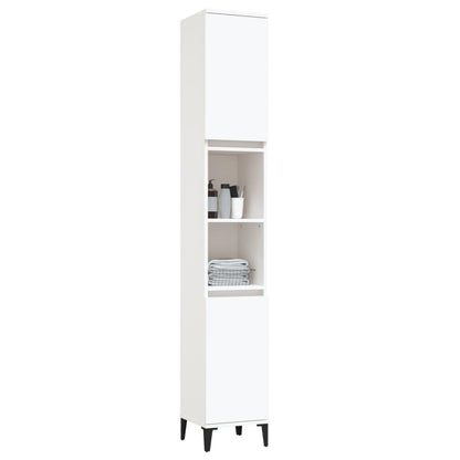 Armadietto da Bagno Bianco 30x30x190 cm in Legno Multistrato - homemem39