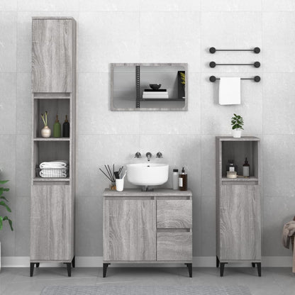 Armadietto Bagno Grigio Sonoma 30x30x190cm in Legno Multistrato - homemem39