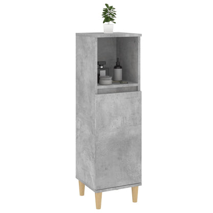 Armadietto Bagno Grigio Cemento 30x30x100 cm Legno Multistrato - homemem39