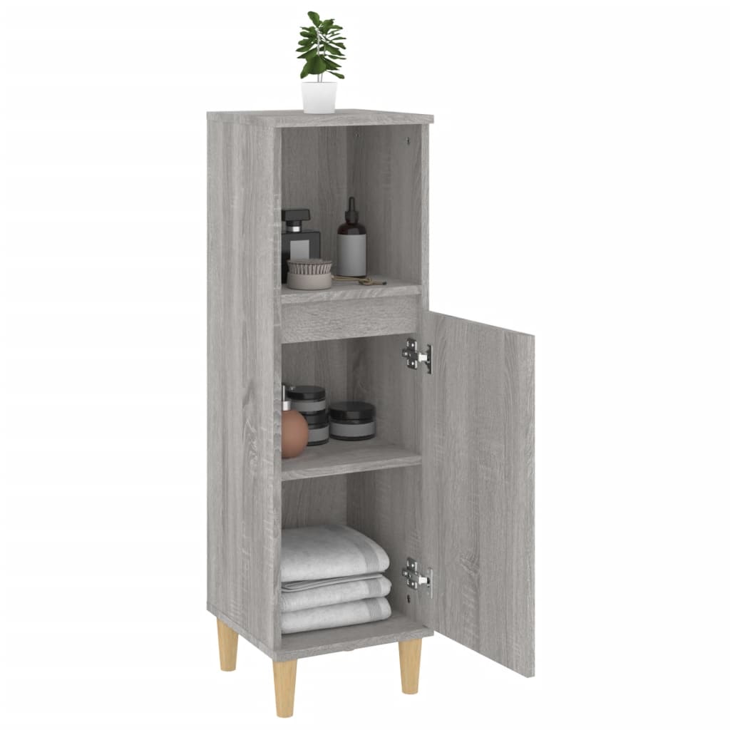 Armadietto Bagno Grigio Sonoma 30x30x100cm in Legno Multistrato - homemem39