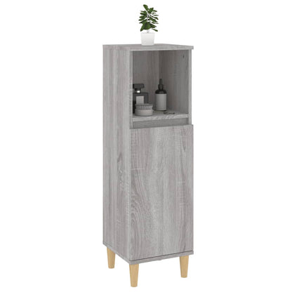 Armadietto Bagno Grigio Sonoma 30x30x100cm in Legno Multistrato - homemem39