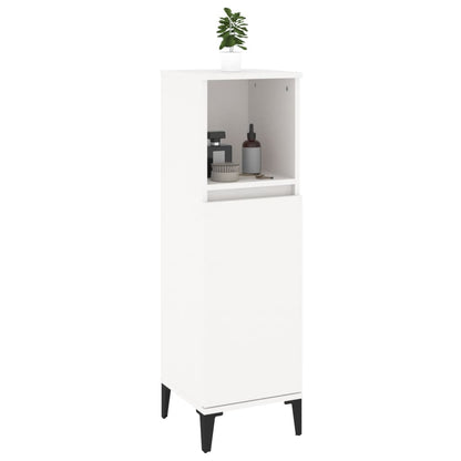 Armadietto da Bagno Bianco 30x30x100 cm in Legno Multistrato - homemem39