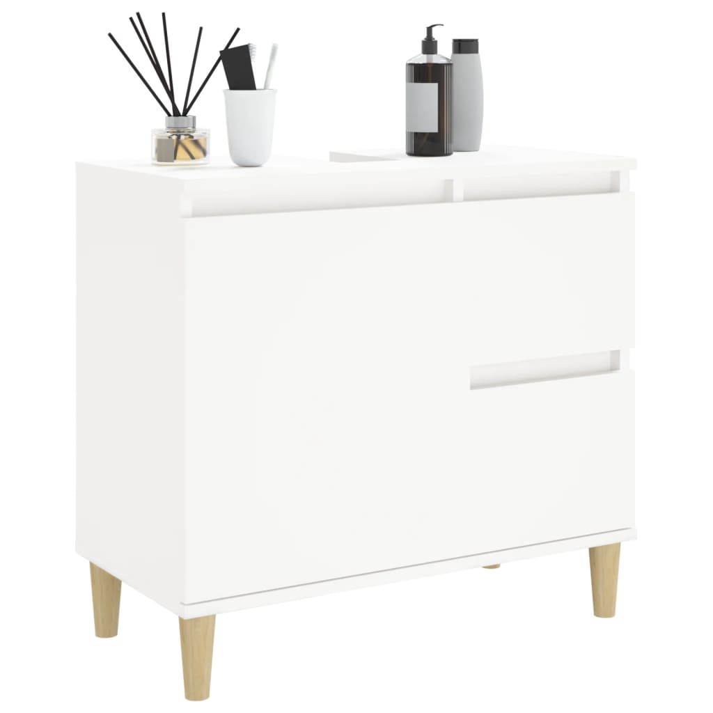 Armadietto da Bagno Bianco 65x33x60 cm in Legno Multistrato - homemem39