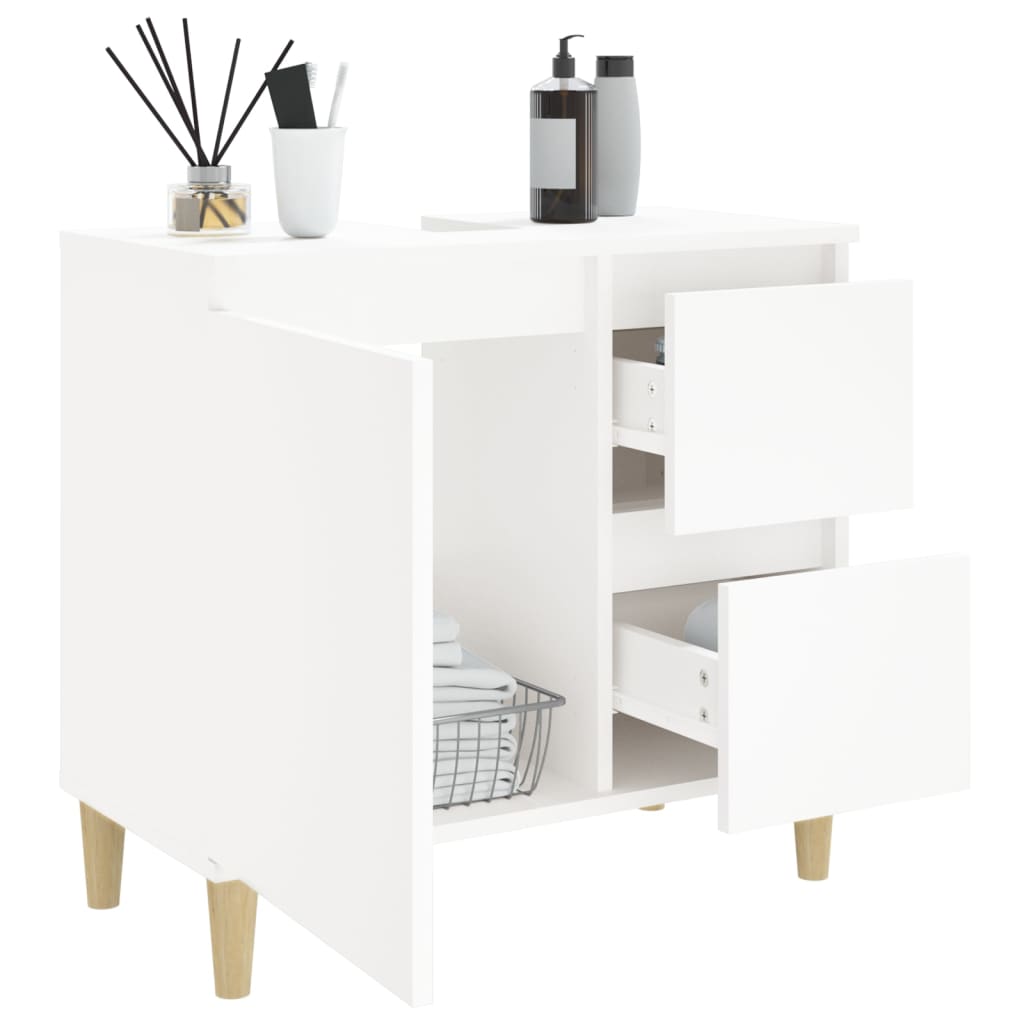 Armadietto da Bagno Bianco 65x33x60 cm in Legno Multistrato - homemem39