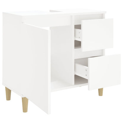 Armadietto da Bagno Bianco 65x33x60 cm in Legno Multistrato - homemem39