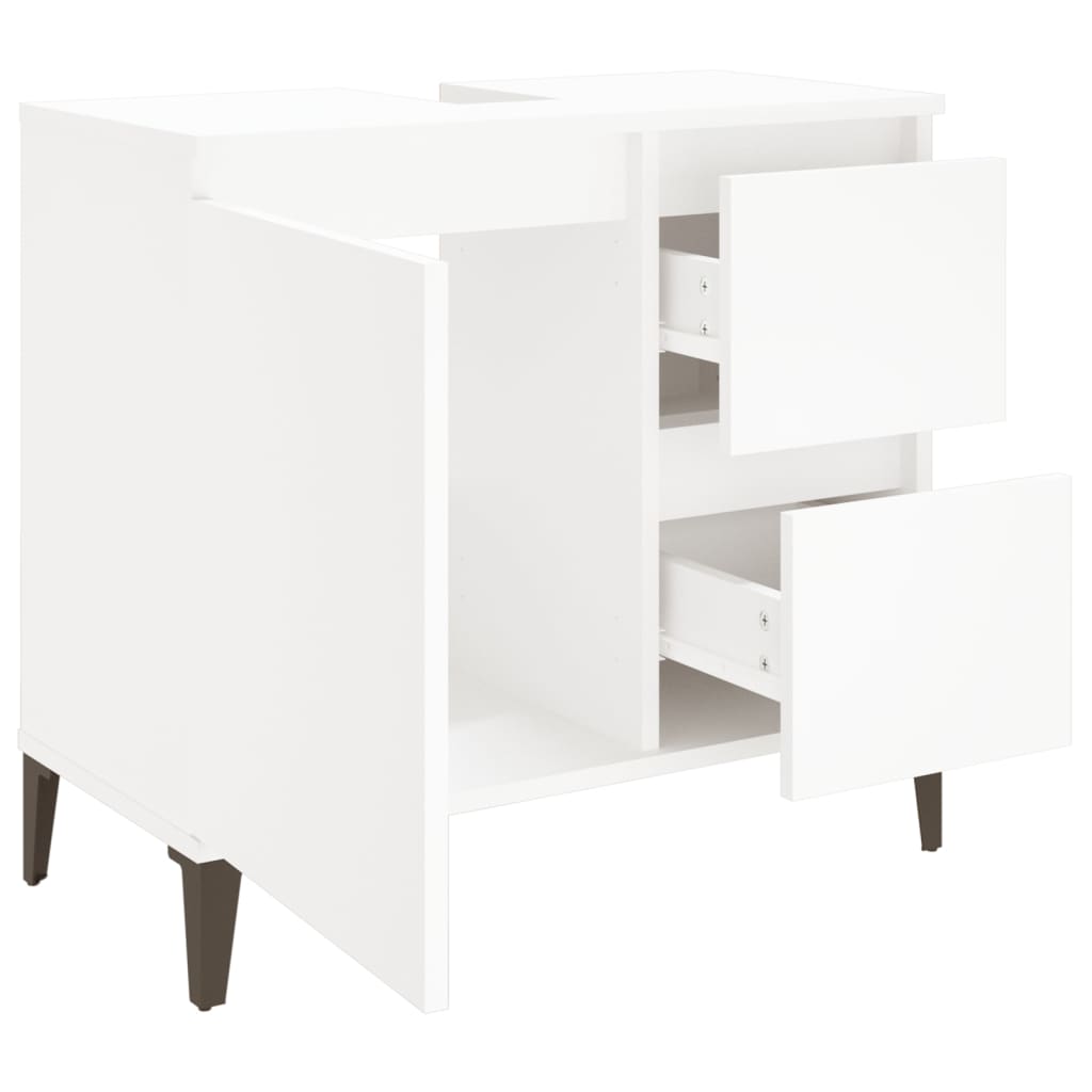 Armadietto da Bagno Bianco 65x33x60 cm in Legno Multistrato - homemem39