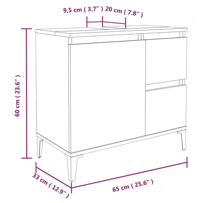 Armadietto da Bagno Bianco 65x33x60 cm in Legno Multistrato - homemem39