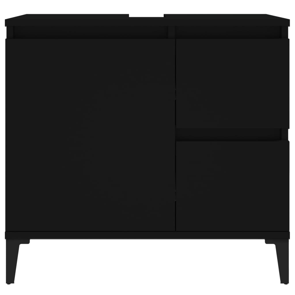 Armadietto da Bagno Nero 65x33x60 cm in Legno Multistrato - homemem39