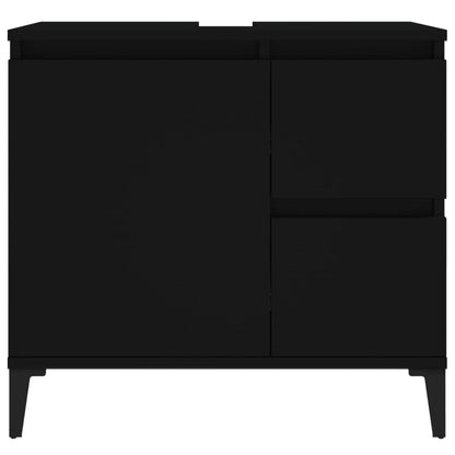 Armadietto da Bagno Nero 65x33x60 cm in Legno Multistrato - homemem39