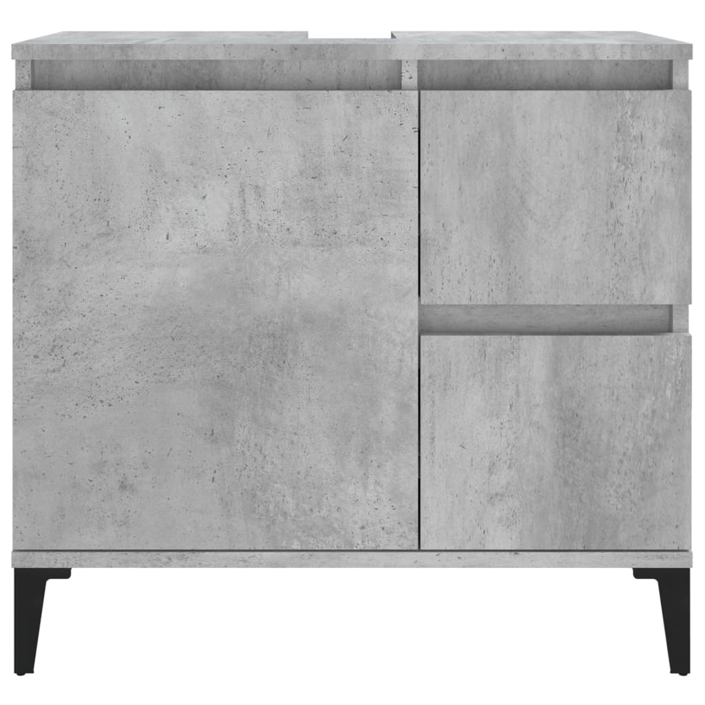 Armadietto da Bagno Grigio Cemento 65x33x60cm Legno Multistrato - homemem39