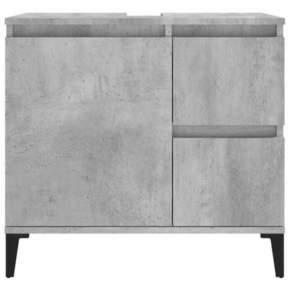 Armadietto da Bagno Grigio Cemento 65x33x60cm Legno Multistrato - homemem39