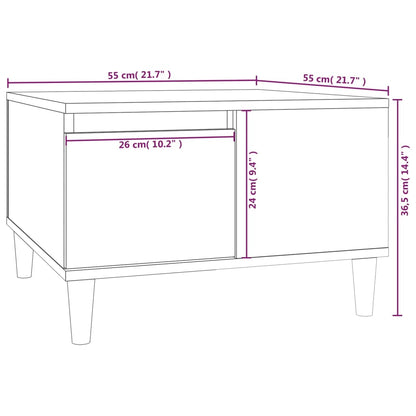 Tavolino da Salotto Rovere Fumo 55x55x36,5 cm Legno Multistrato - homemem39