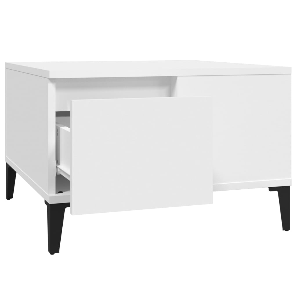 Tavolino da Salotto Bianco 55x55x36,5 cm in Legno Multistrato - homemem39