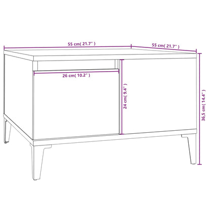 Tavolino da Salotto Bianco 55x55x36,5 cm in Legno Multistrato - homemem39