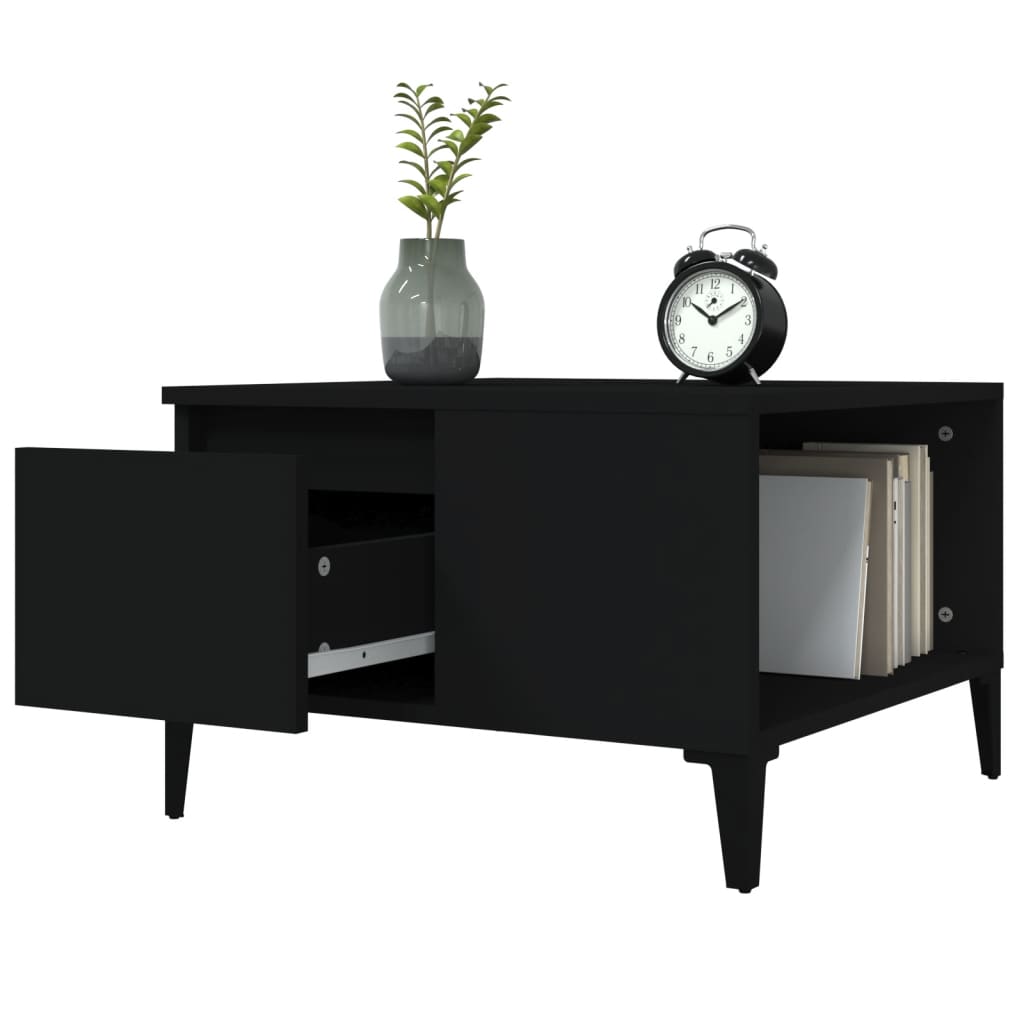 Tavolino da Salotto Nero 55x55x36,5 cm in Legno Multistrato - homemem39