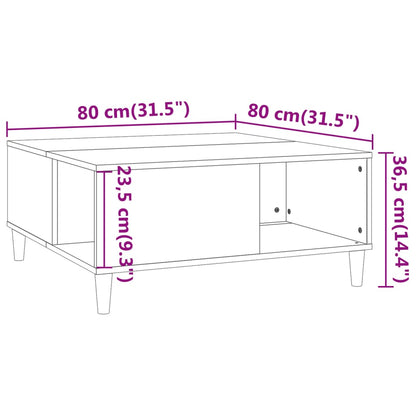 Tavolino da Salotto Rovere Fumo 80x80x36,5 cm Legno Multistrato - homemem39