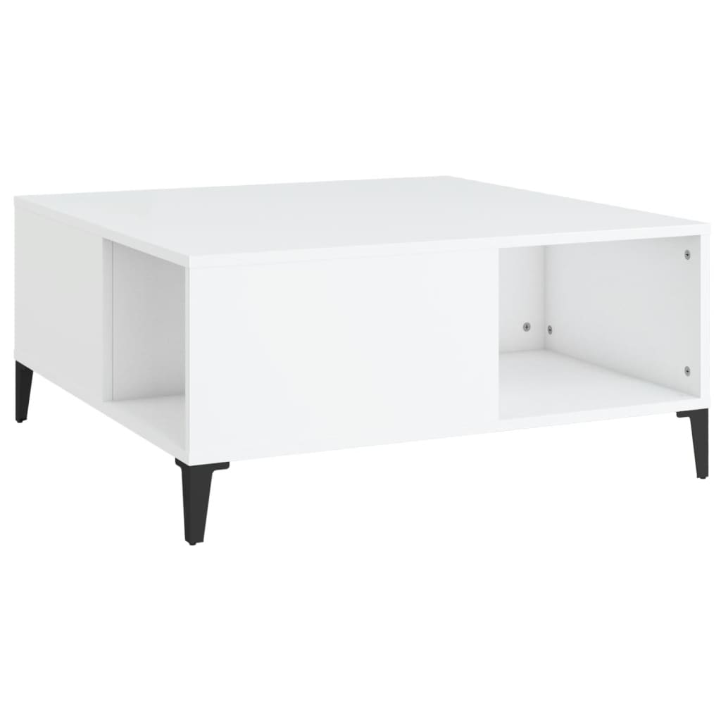 Tavolino da Salotto Bianco 80x80x36,5 cm in Legno Multistrato - homemem39