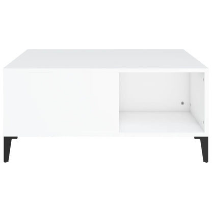 Tavolino da Salotto Bianco 80x80x36,5 cm in Legno Multistrato - homemem39