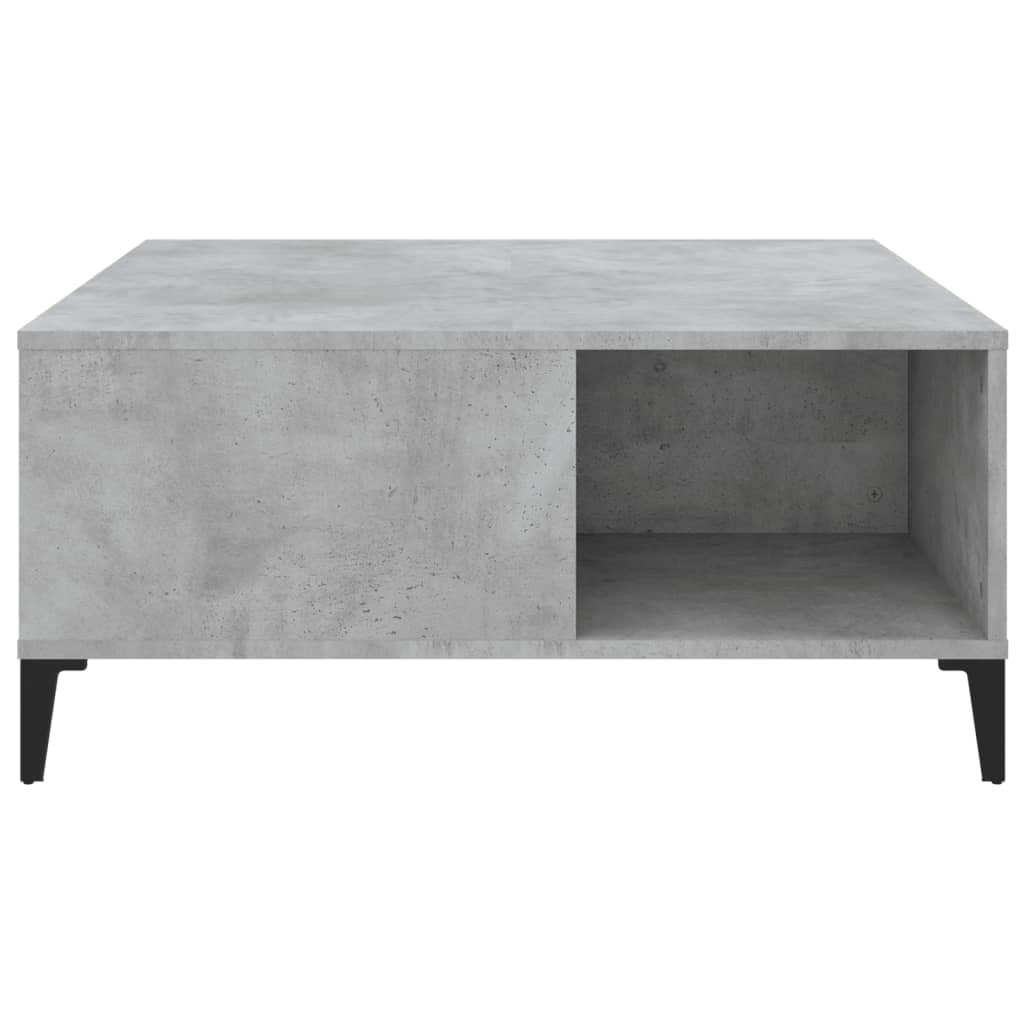 Tavolino Salotto Grigio Cemento 80x80x36,5 cm Legno Multistrato - homemem39