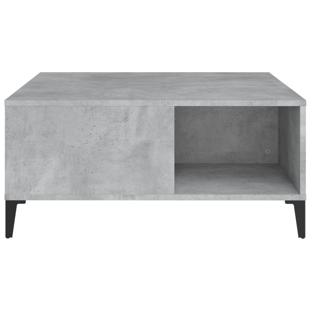 Tavolino Salotto Grigio Cemento 80x80x36,5 cm Legno Multistrato - homemem39