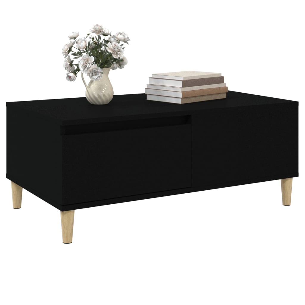 Tavolino da Salotto Nero 90x50x36,5 cm in Legno Multistrato - homemem39