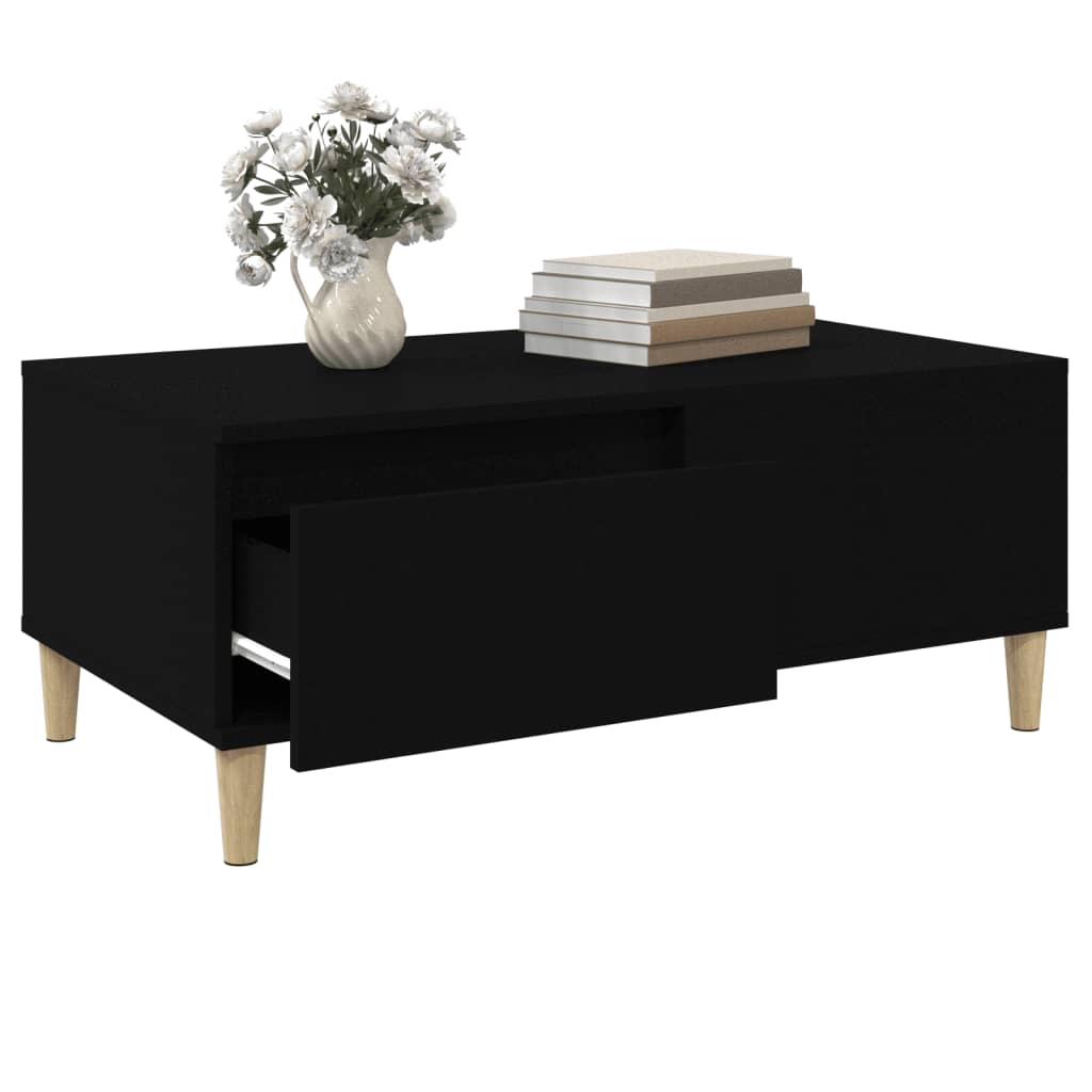 Tavolino da Salotto Nero 90x50x36,5 cm in Legno Multistrato - homemem39