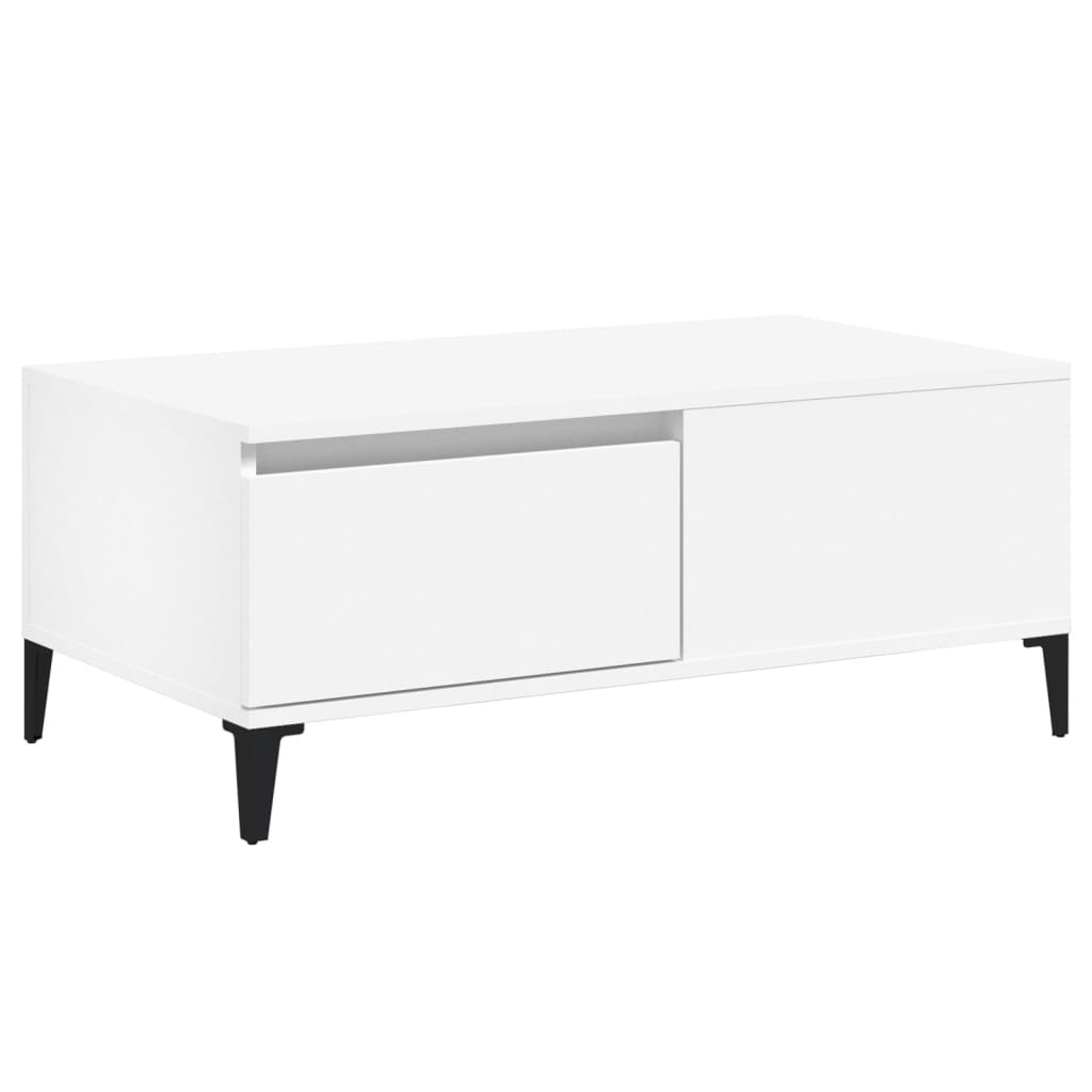 Tavolino da Salotto Bianco 90x50x36,5 cm in Legno Multistrato - homemem39