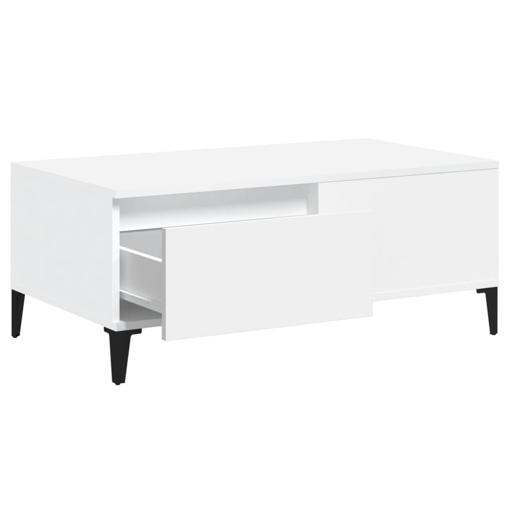 Tavolino da Salotto Bianco 90x50x36,5 cm in Legno Multistrato - homemem39