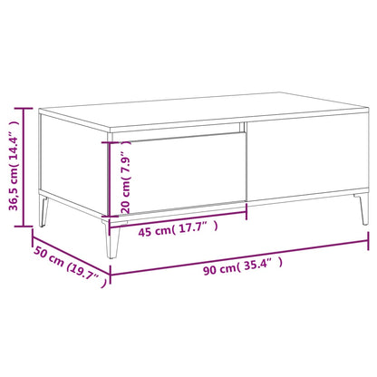 Tavolino da Salotto Nero 90x50x36,5 cm in Legno Multistrato - homemem39